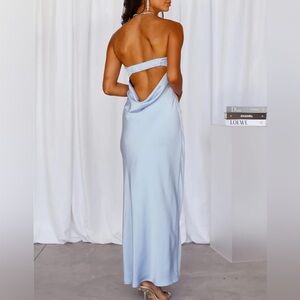 Realtix Satin Silk Tube Tops Backless Strapless Maxi Dress Long Dresses